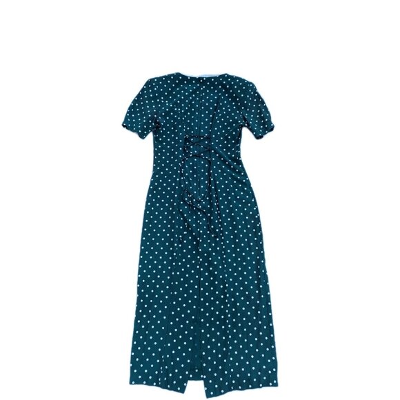My Michelle Dress size 7/8 Preppy Polka Dot Rayon blend Swing Trad Wife 90s READ - Picture 4 of 16